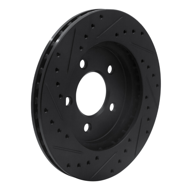 Chrysler Grand Voyager Brake Rotor (1) - Front Right - R1 Concepts - Drilled & Slotted - Black - `91-`02